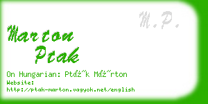 marton ptak business card